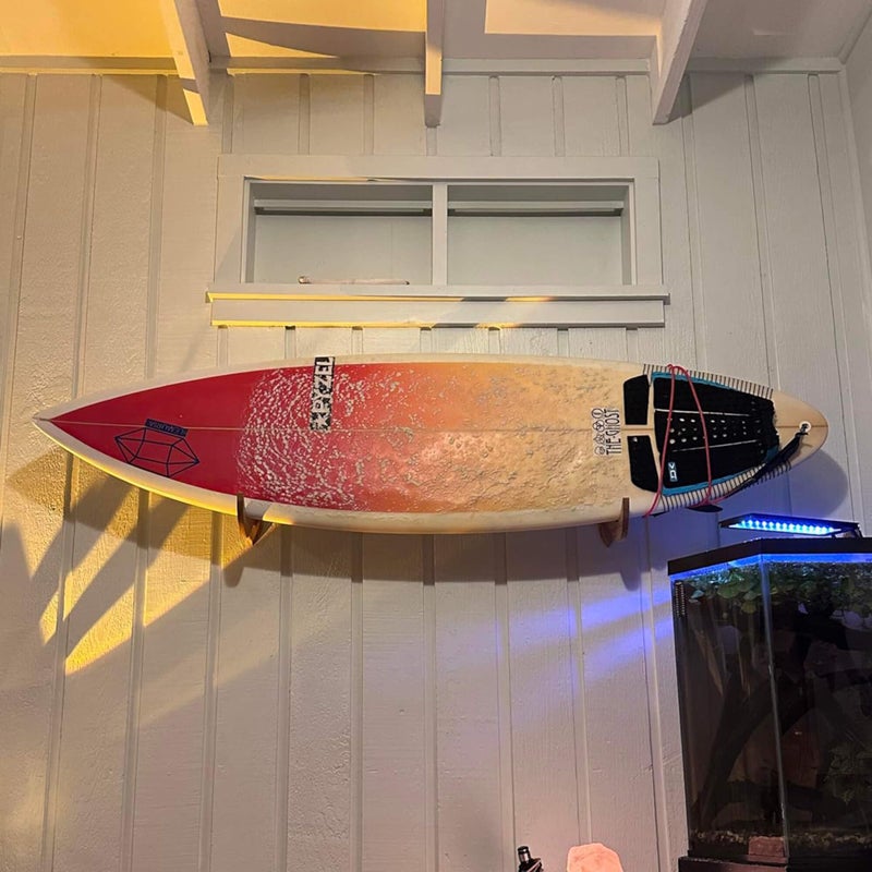 Hang 11 Surfboard Wall Mount - Surf Board Wall Hangers  Beautiful Sustainable Wooden Surfboard Rack  The Perfect Surfboard Wall Hanger to Display Your Board  Horizontal Surfboard Mount Holder (Clear) - Image 5